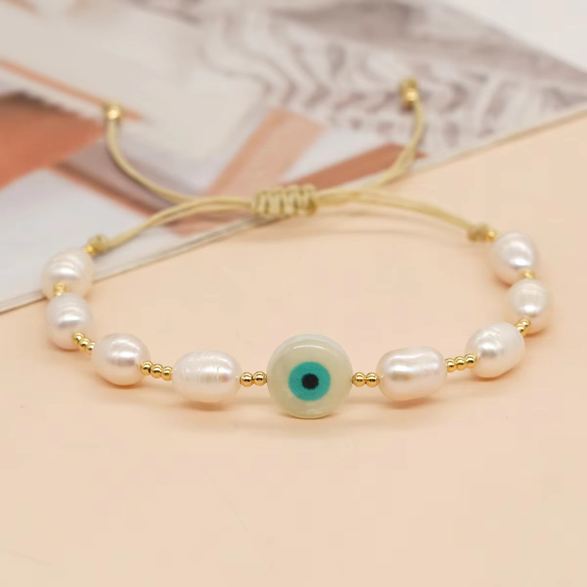 Evil Eye Beaded Bracelets Freshwater Pearl Bracelet Women'S Jewelry Bijoux Femme Pulseras Gift Beautiful Classic Trendy