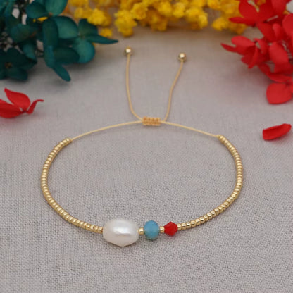 Freshwater Pearl Bracelet for Women Fashion Charm Braclet Golden Beaded Bracelets Jewelry Perlas Jewellery Femme Bijoux